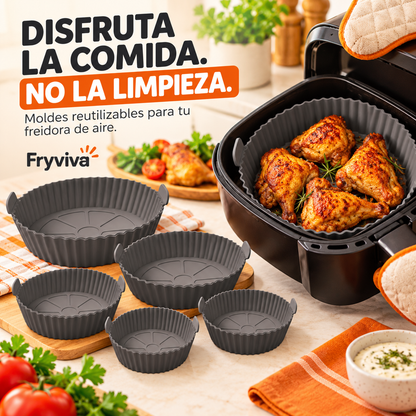 Set de 6 Moldes Antiadherentes para Air Fryer — Fryviva Clean