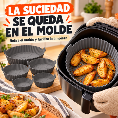 Set de 6 Moldes Antiadherentes para Air Fryer — Fryviva Clean