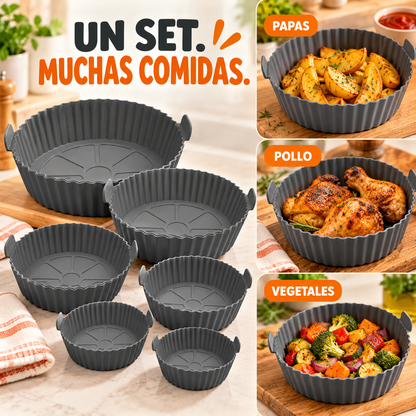 Set de 6 Moldes Antiadherentes para Air Fryer — Fryviva Clean